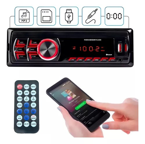 Auto Estereo Fijo Bluetooth Radio Fm Usb Sd Auxiliar 60w X4 XBTQD