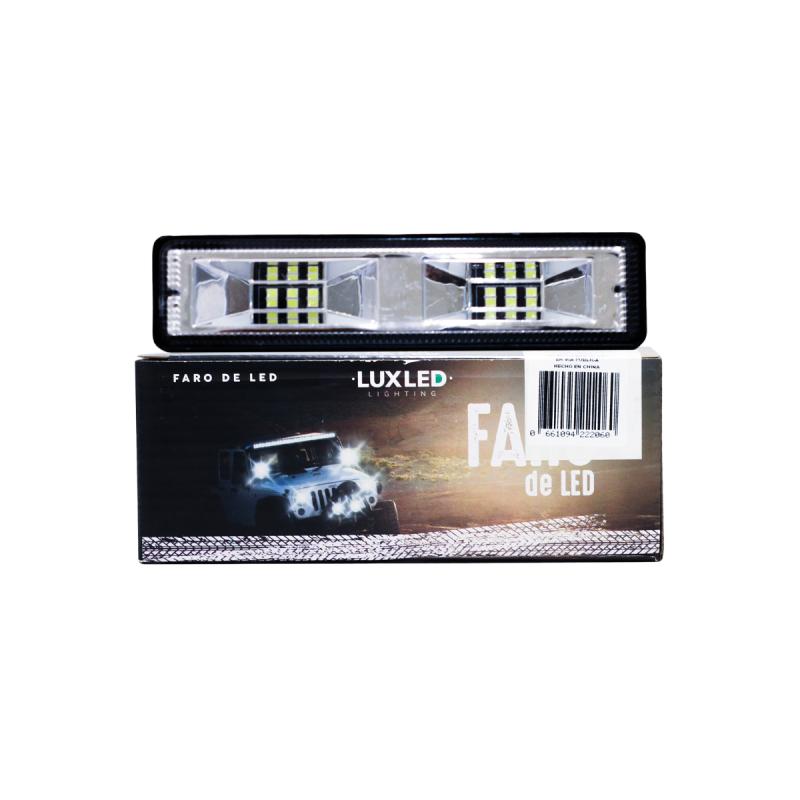 Faro led cuadrado con ojo de angel 12v y 24v      108 x 108 x 40 mm -  waterproof IP67 off road