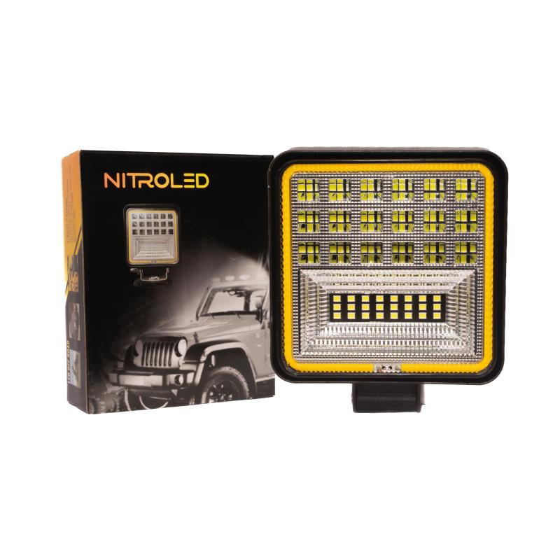FARO LED CUADRADO CON OJO DE ANGEL  12/24V   WATERPROOF IP67 - OFF ROAD - MEDIDAS 11 x 11 x 2.5cm